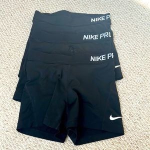 Women’s Nike pro spandex shorts 3 pack bundle